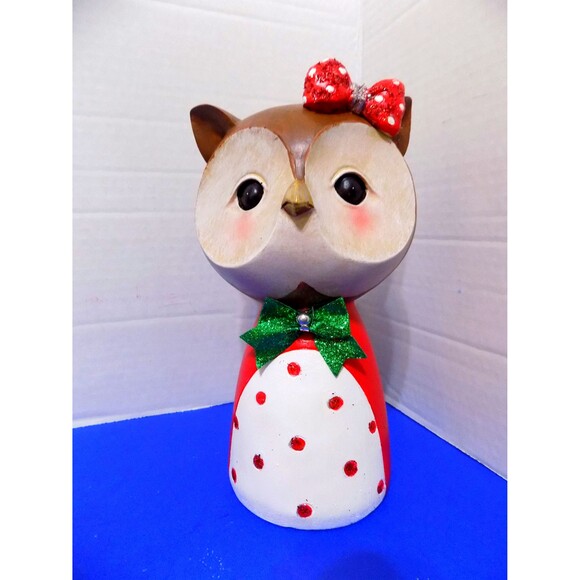 NEW Christmas Holiday Little Girl Fox & Owl Figurine Winter Decor - Picture 4 of 8